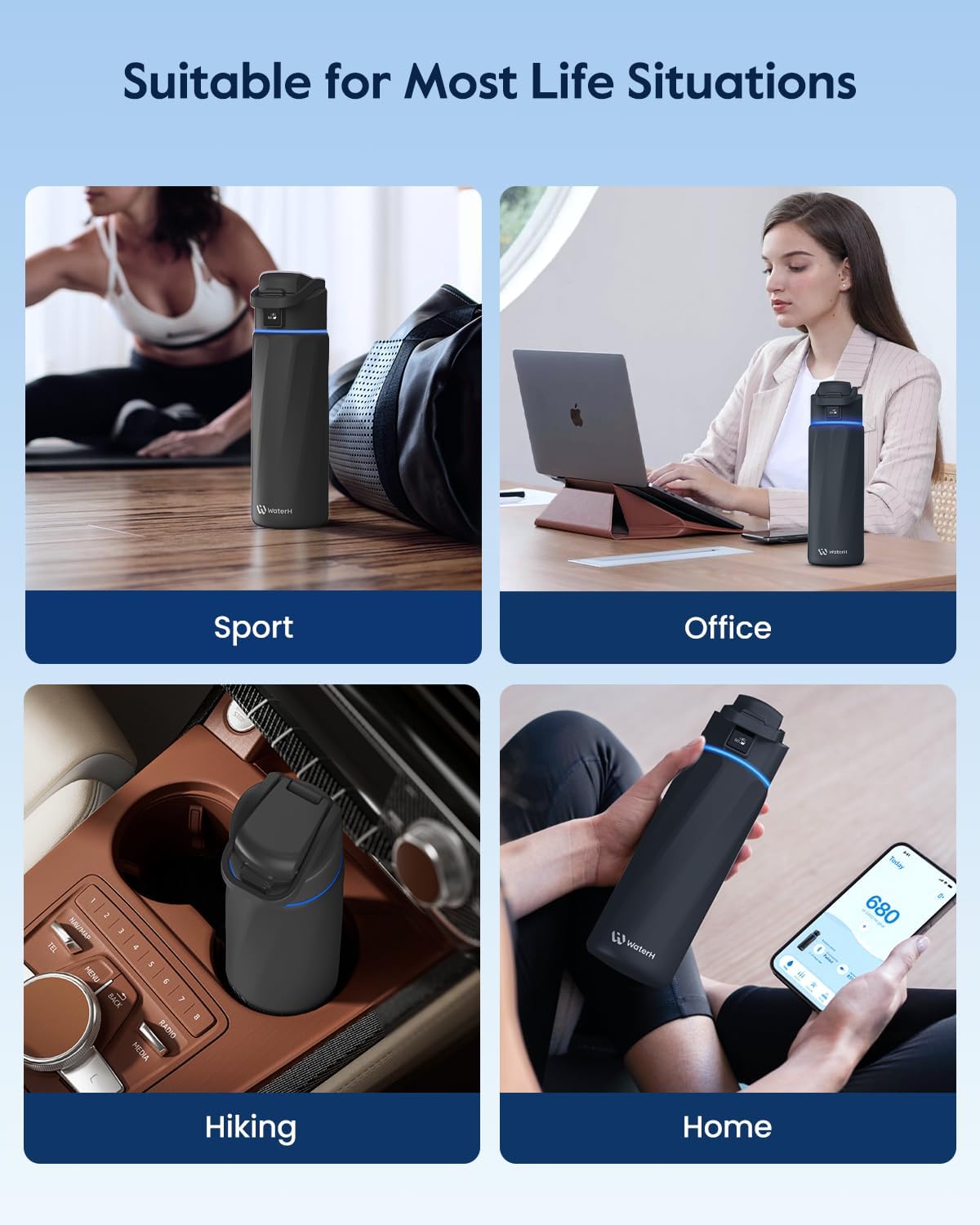 Smart Insulated Water Bottle with Hydration Reminder & Tracker