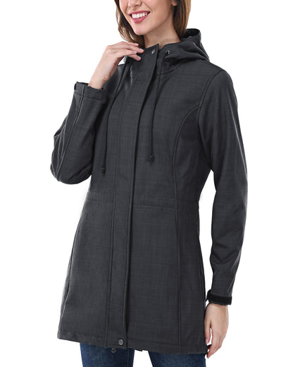 Women’s Lightweight Waterproof Fleece-Lined Softshell Rain Jacket with Hood