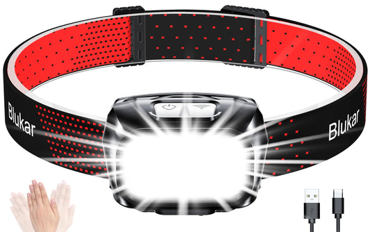 Rechargeable LED Headlamp Set with Motion Sensor & Multiple Lighting Modes
