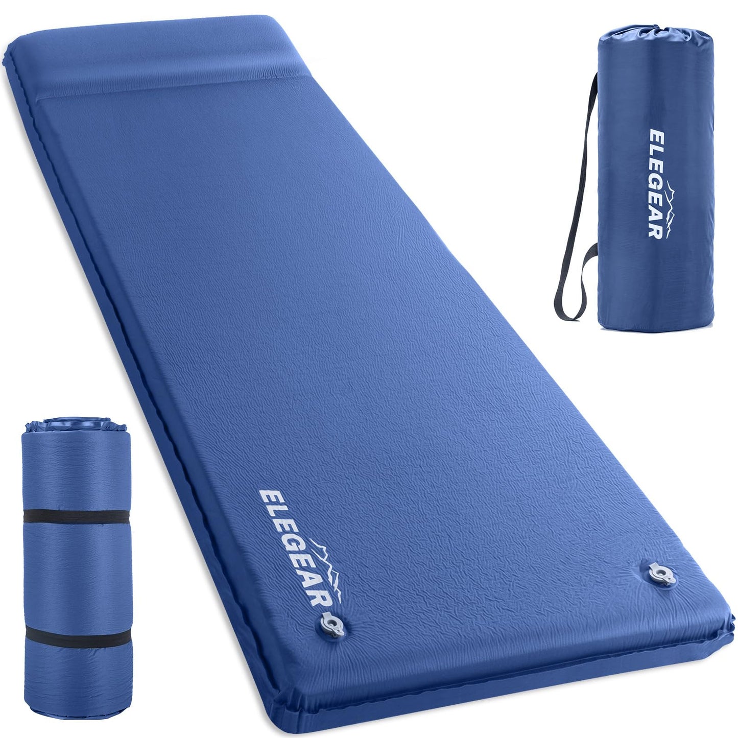 Self-Inflating Memory Foam Camping Sleeping Pad with Pillow & Insulated Design