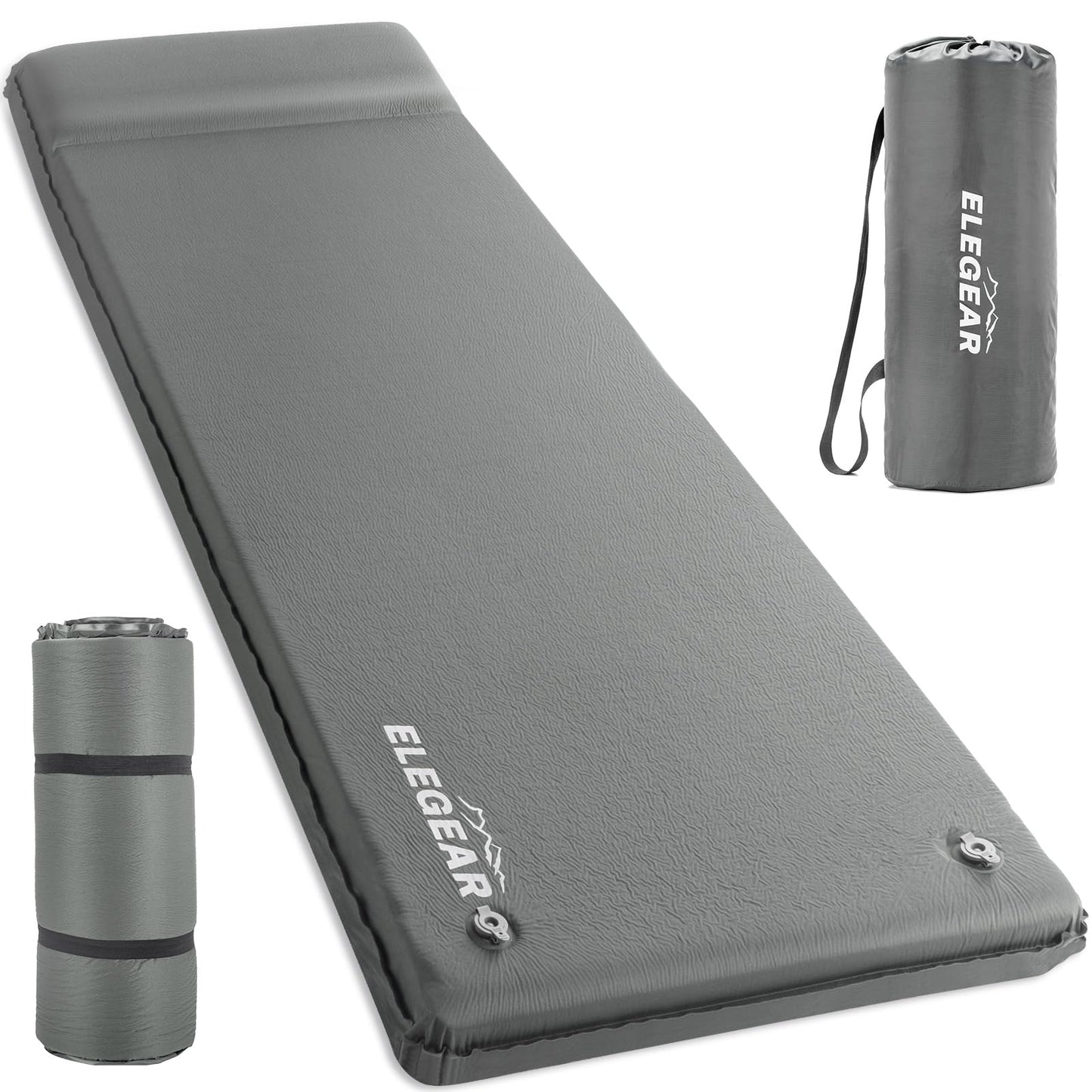 Self-Inflating Memory Foam Camping Sleeping Pad with Pillow & Insulated Design