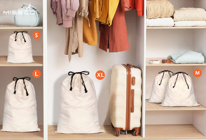 MISSLO Cotton Breathable Dust-proof Drawstring Storage Pouch Bag