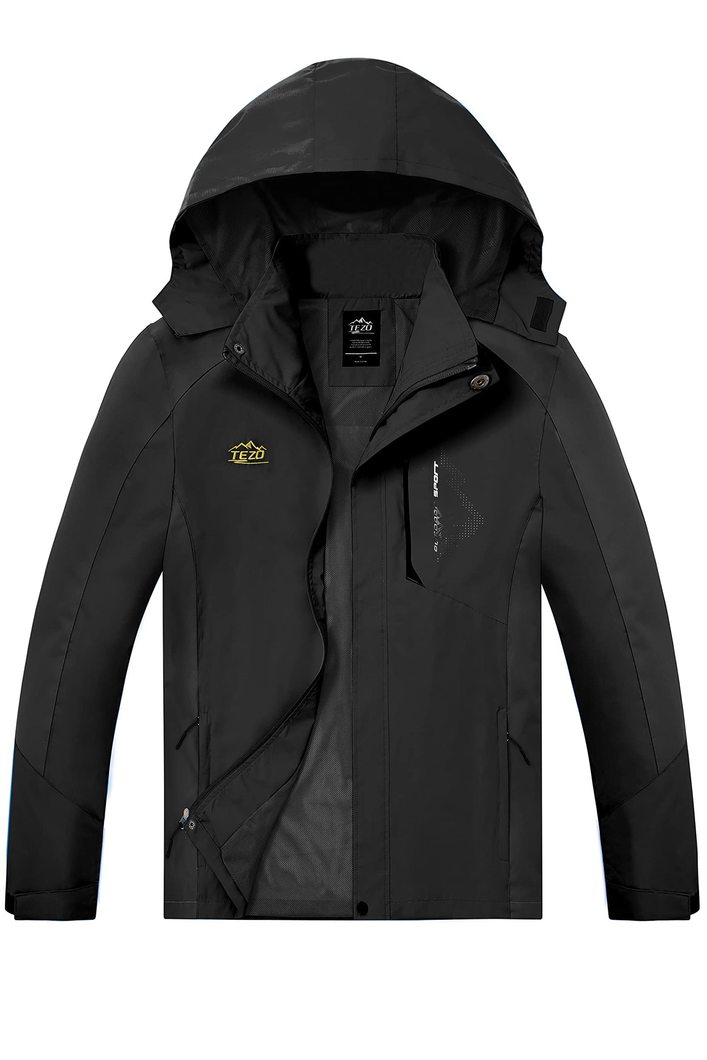 Men’s Waterproof Hooded Rain Jacket with Lightweight Windproof Design