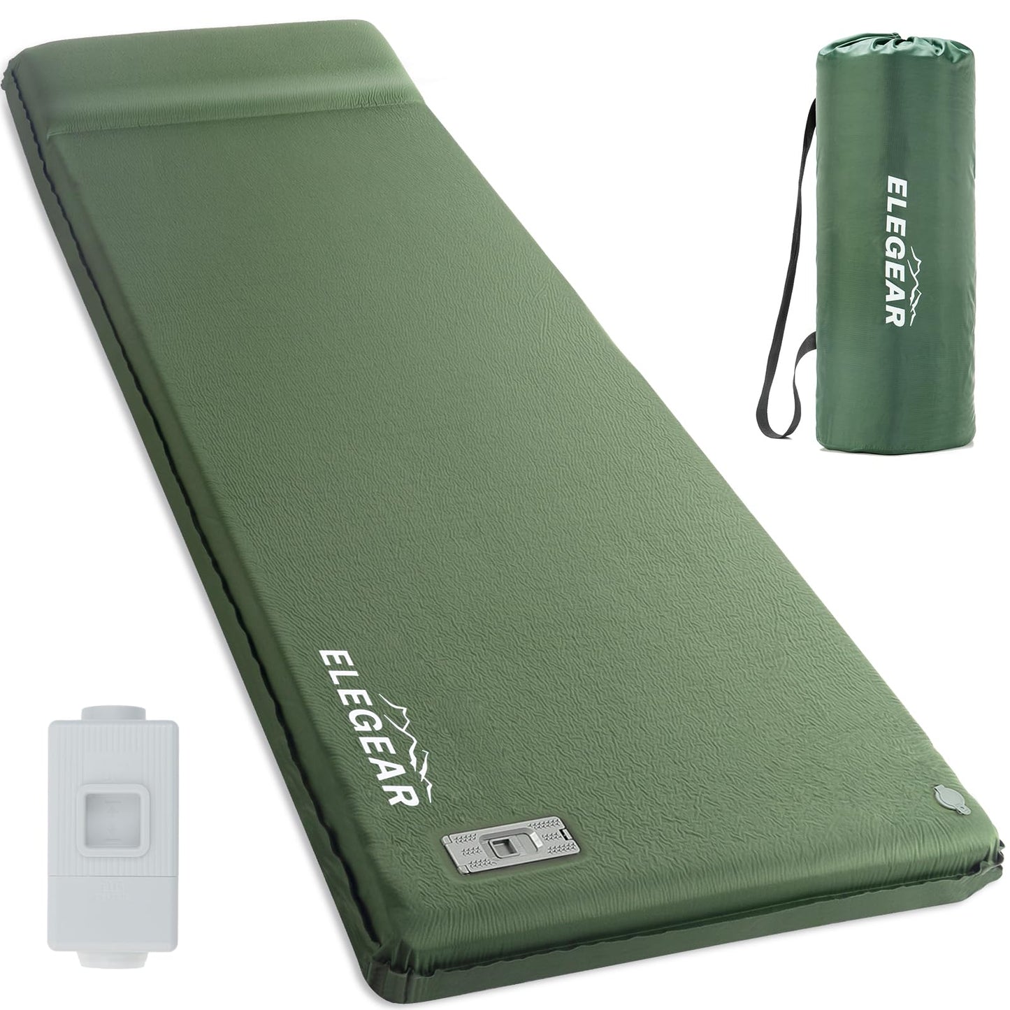 Self-Inflating Memory Foam Camping Sleeping Pad with Pillow & Insulated Design