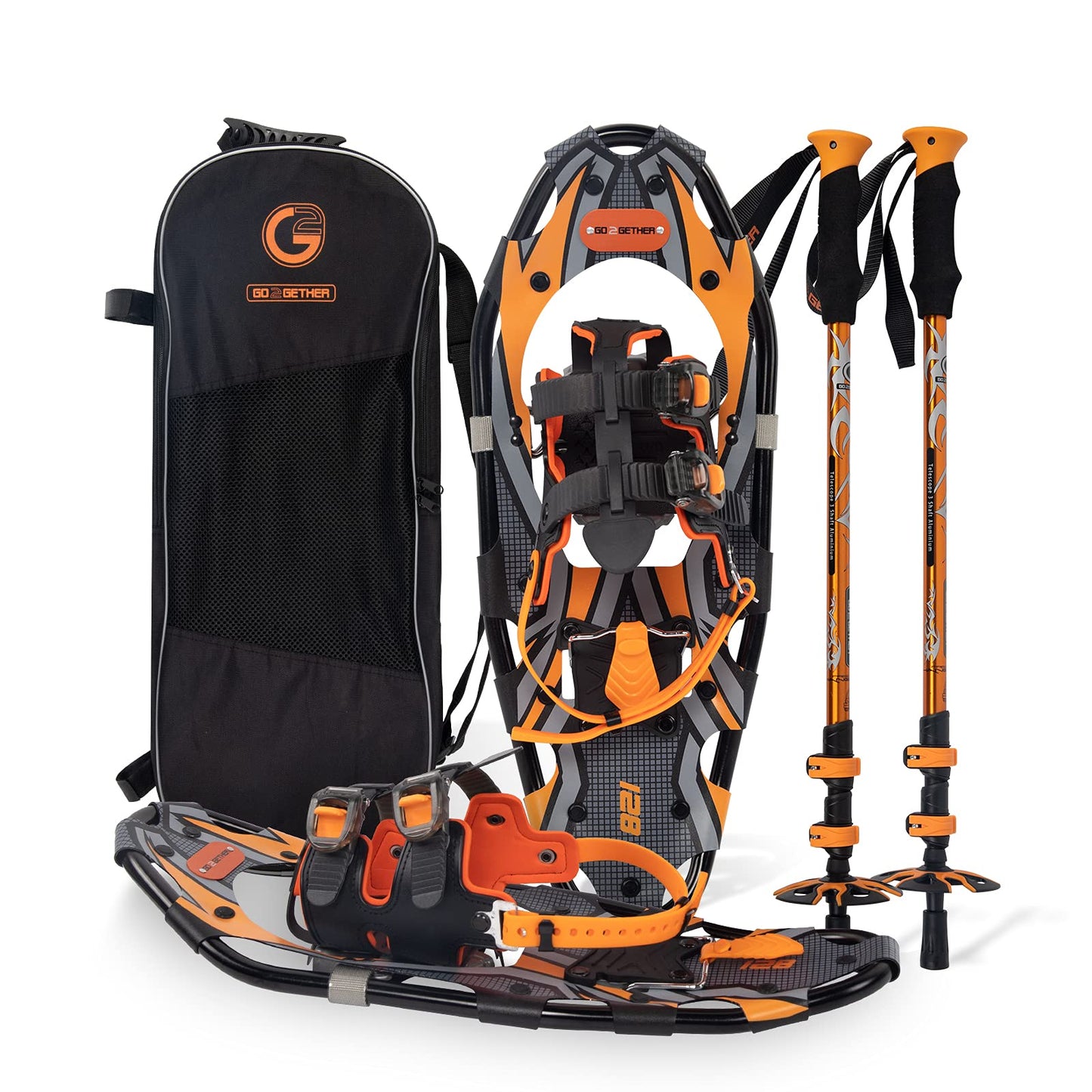 Lightweight Snowshoes Set with Trekking Poles & Carry Bag for Winter Hiking