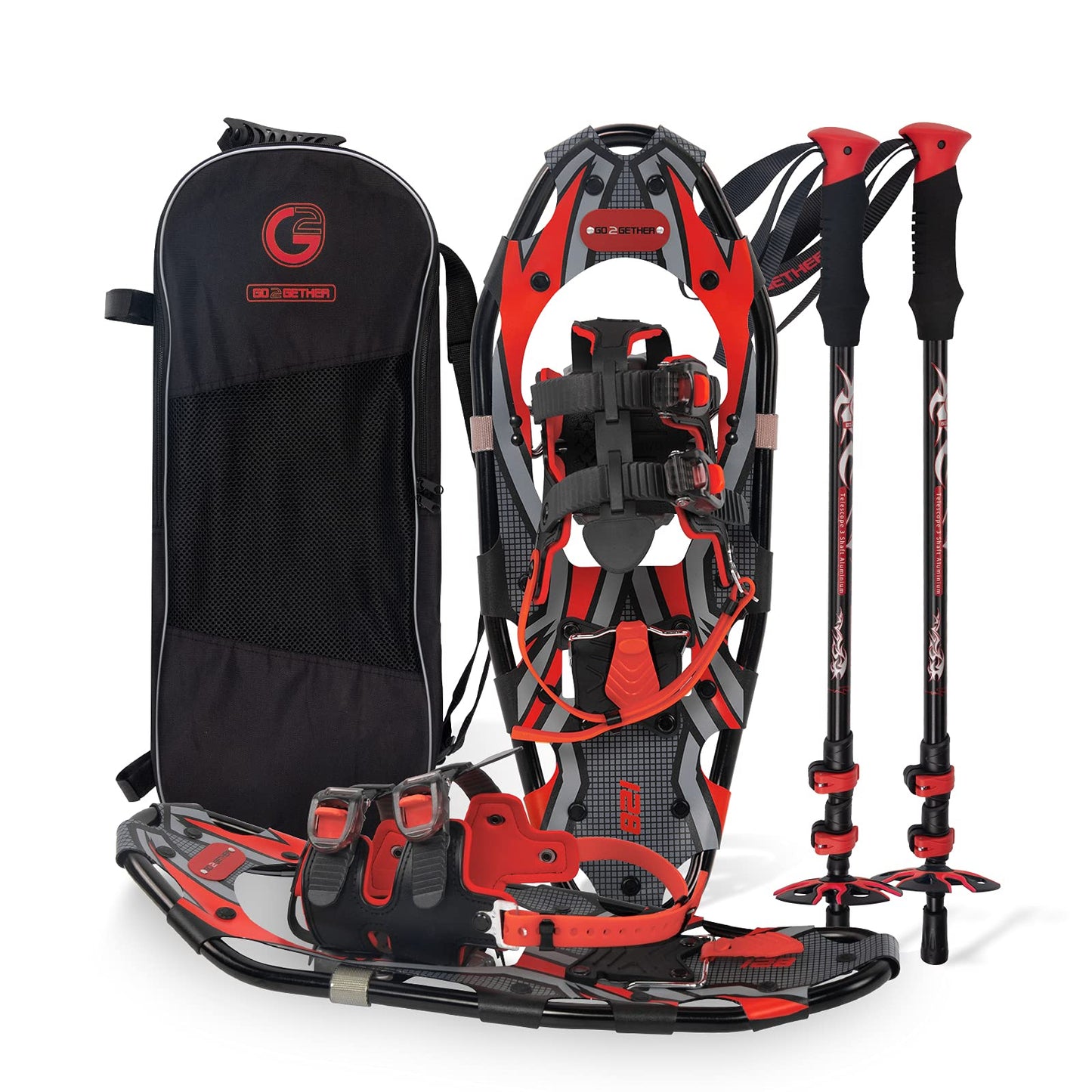 Lightweight Snowshoes Set with Trekking Poles & Carry Bag for Winter Hiking