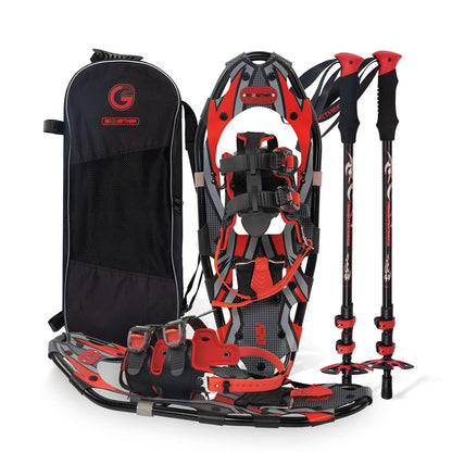 Lightweight Snowshoes Set with Trekking Poles & Carry Bag for Winter Hiking