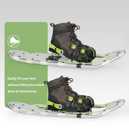 Lightweight Snowshoes Set with Trekking Poles & Carry Bag for Winter Hiking
