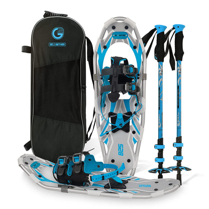 Lightweight Snowshoes Set with Trekking Poles & Carry Bag for Winter Hiking