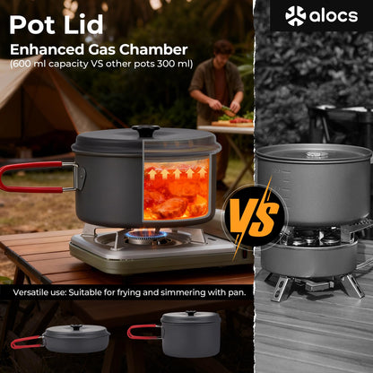 Compact Camping Cookware Set with Pots, Pans & Carry Bag for Outdoor Cooking
