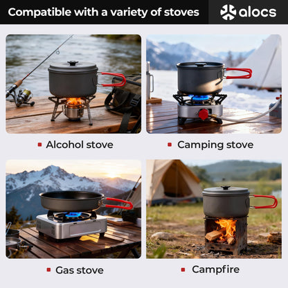 Compact Camping Cookware Set with Pots, Pans & Carry Bag for Outdoor Cooking