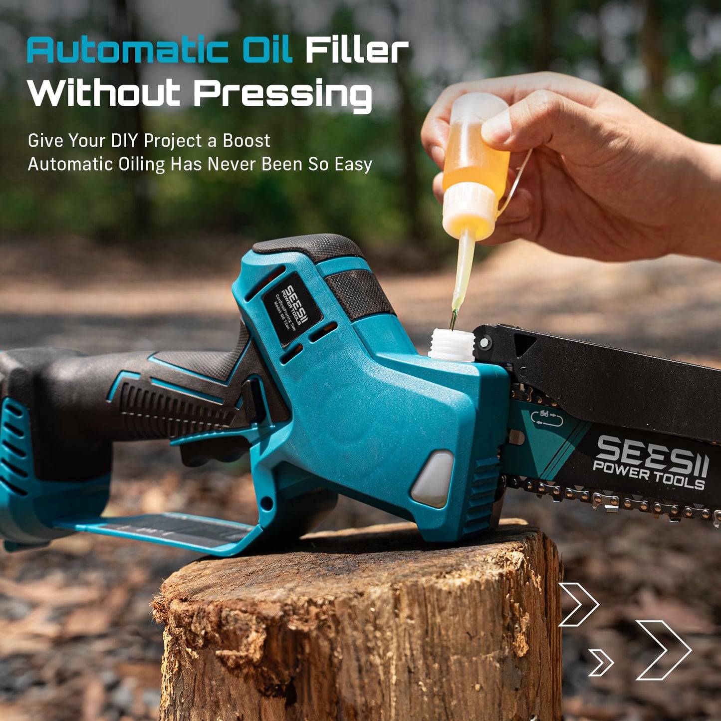 Cordless Mini Chainsaw for Outdoor Cutting & Garden Work