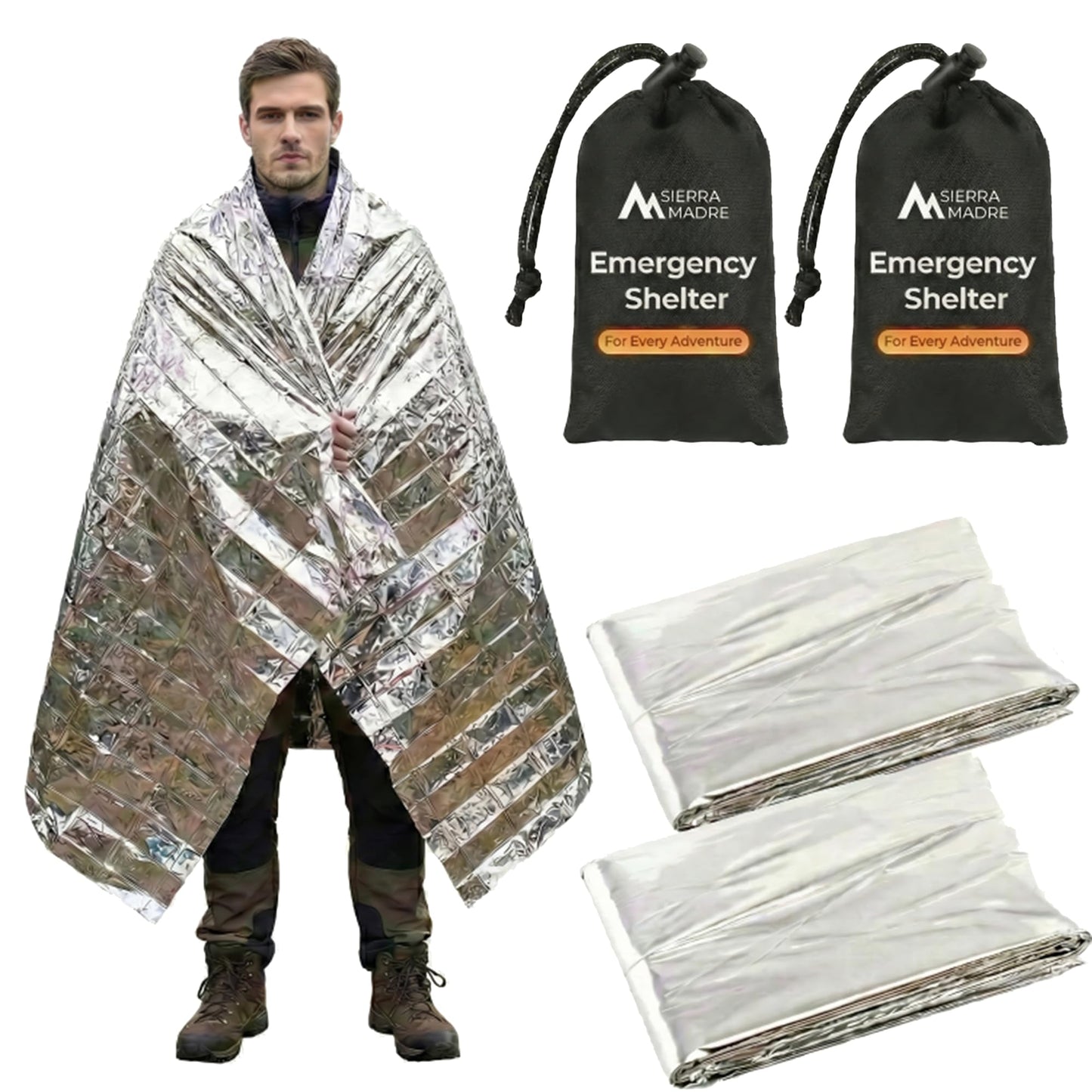 Emergency Mylar Thermal Survival Blanket with Waterproof Heat-Retention Design