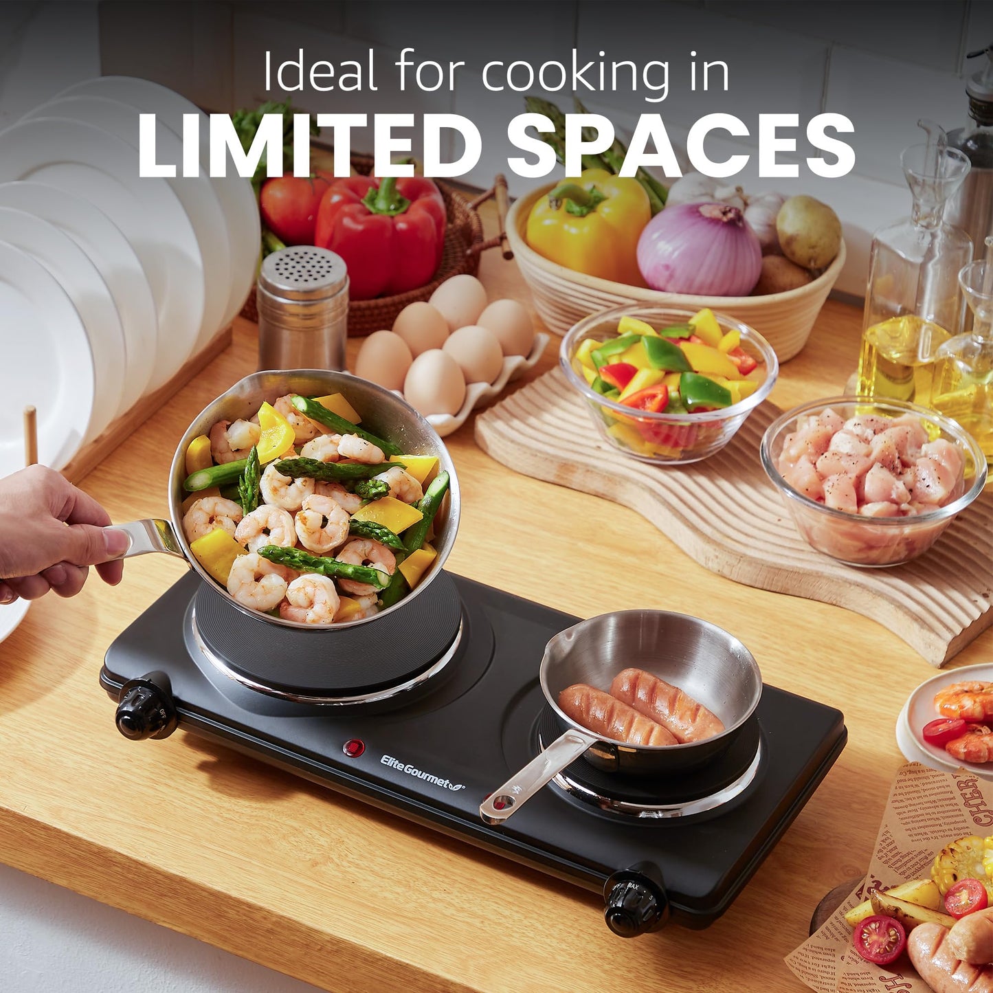Electric Countertop Hot Plate Burner with Adjustable Temperature Control