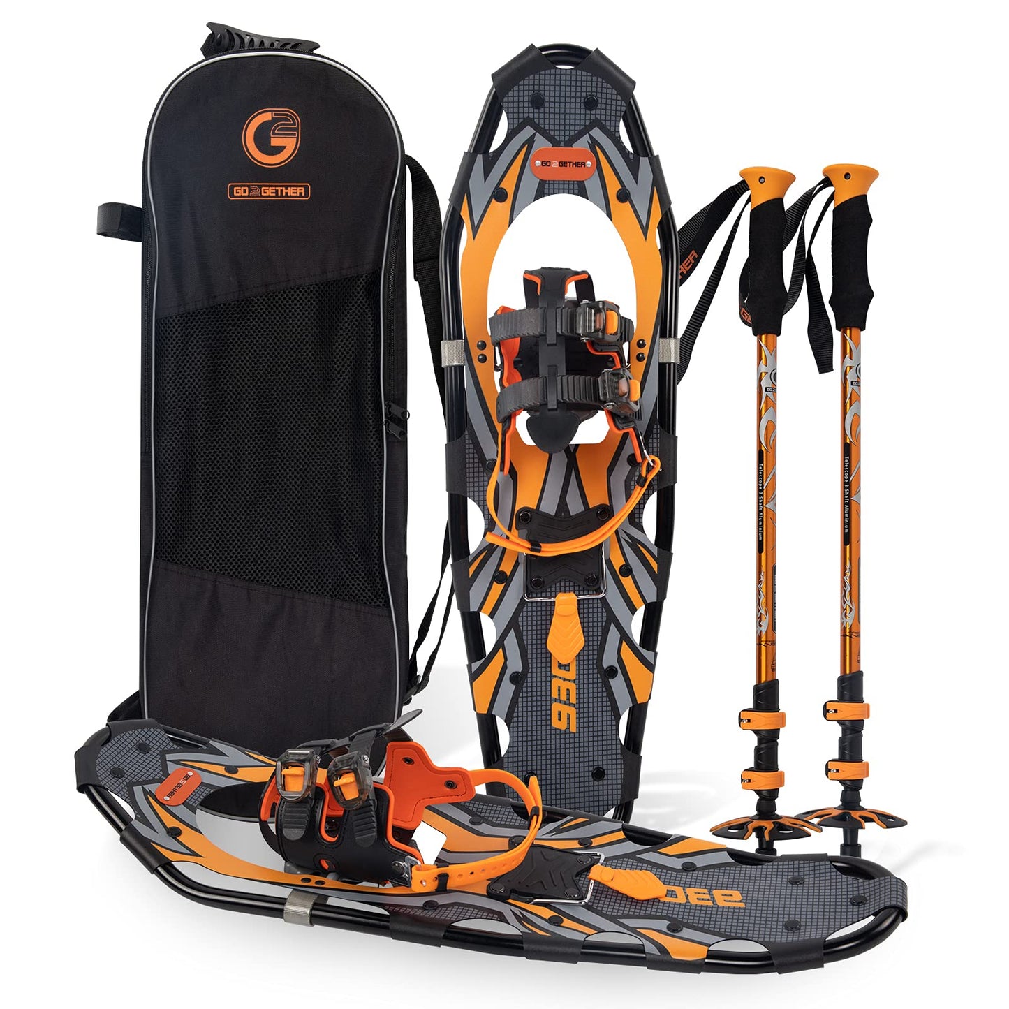 Lightweight Snowshoes Set with Trekking Poles & Carry Bag for Winter Hiking