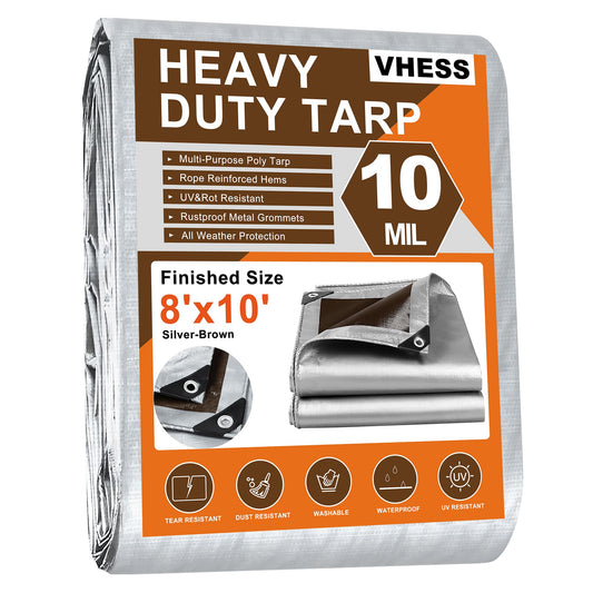 Heavy Duty Waterproof Poly Tarp Cover for Camping, Patio & Outdoor Protection