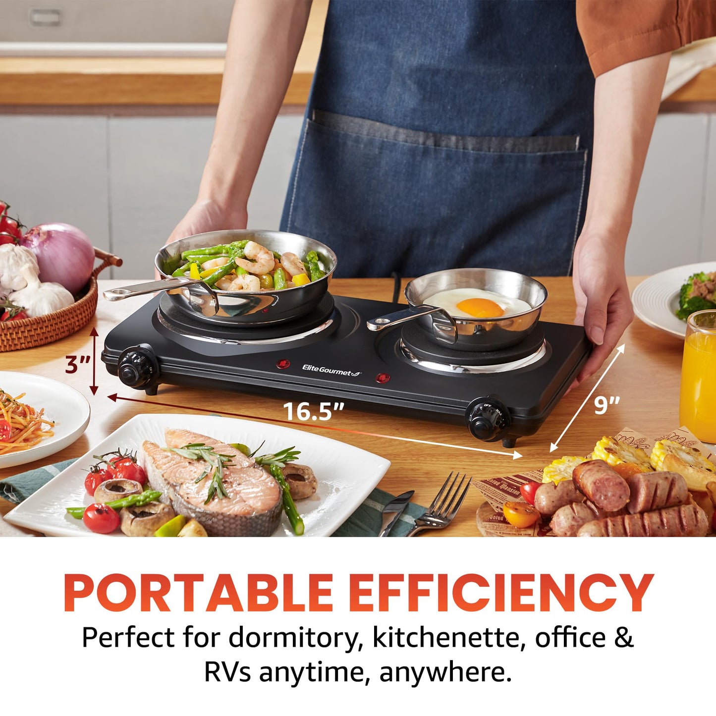 Electric Countertop Hot Plate Burner with Adjustable Temperature Control