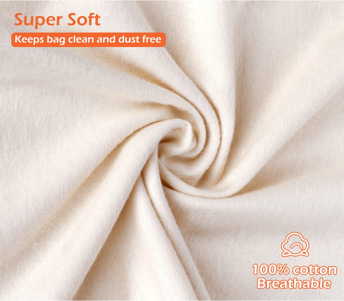 MISSLO Cotton Breathable Dust-proof Drawstring Storage Pouch Bag