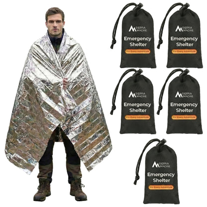 Emergency Mylar Thermal Survival Blanket with Waterproof Heat-Retention Design