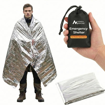 Emergency Mylar Thermal Survival Blanket with Waterproof Heat-Retention Design