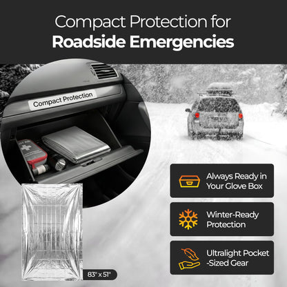 Emergency Mylar Thermal Survival Blanket with Waterproof Heat-Retention Design