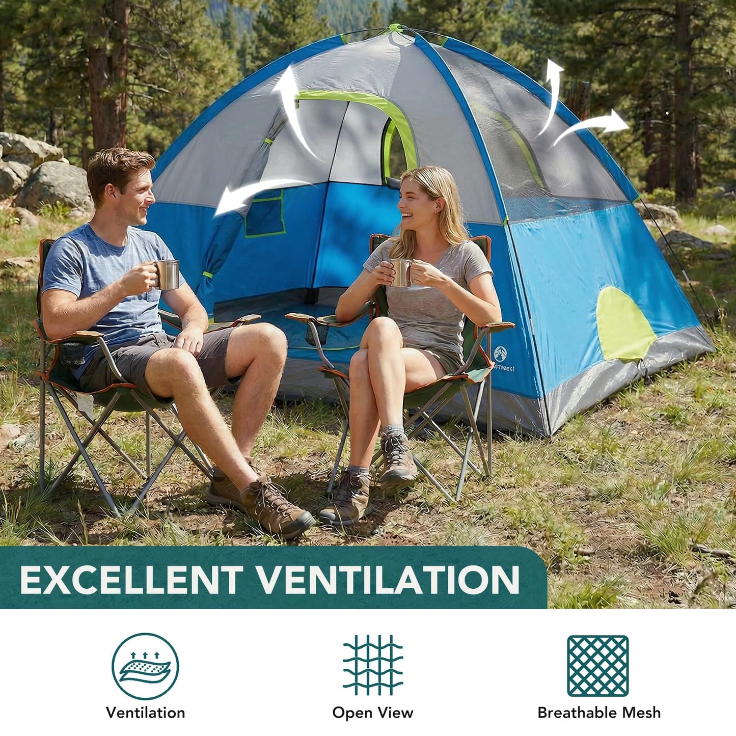 Waterproof Dome Camping Tent for 2–8 Person Family Outdoor & Hiking Use