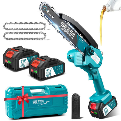 Cordless Mini Chainsaw for Outdoor Cutting & Garden Work