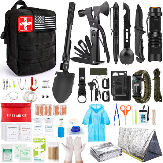 294-Piece Survival Gear & First Aid Emergency Kit with Emergency Tent & Molle Bag