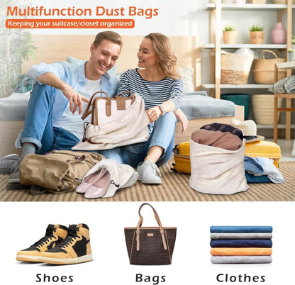MISSLO Cotton Breathable Dust-proof Drawstring Storage Pouch Bag