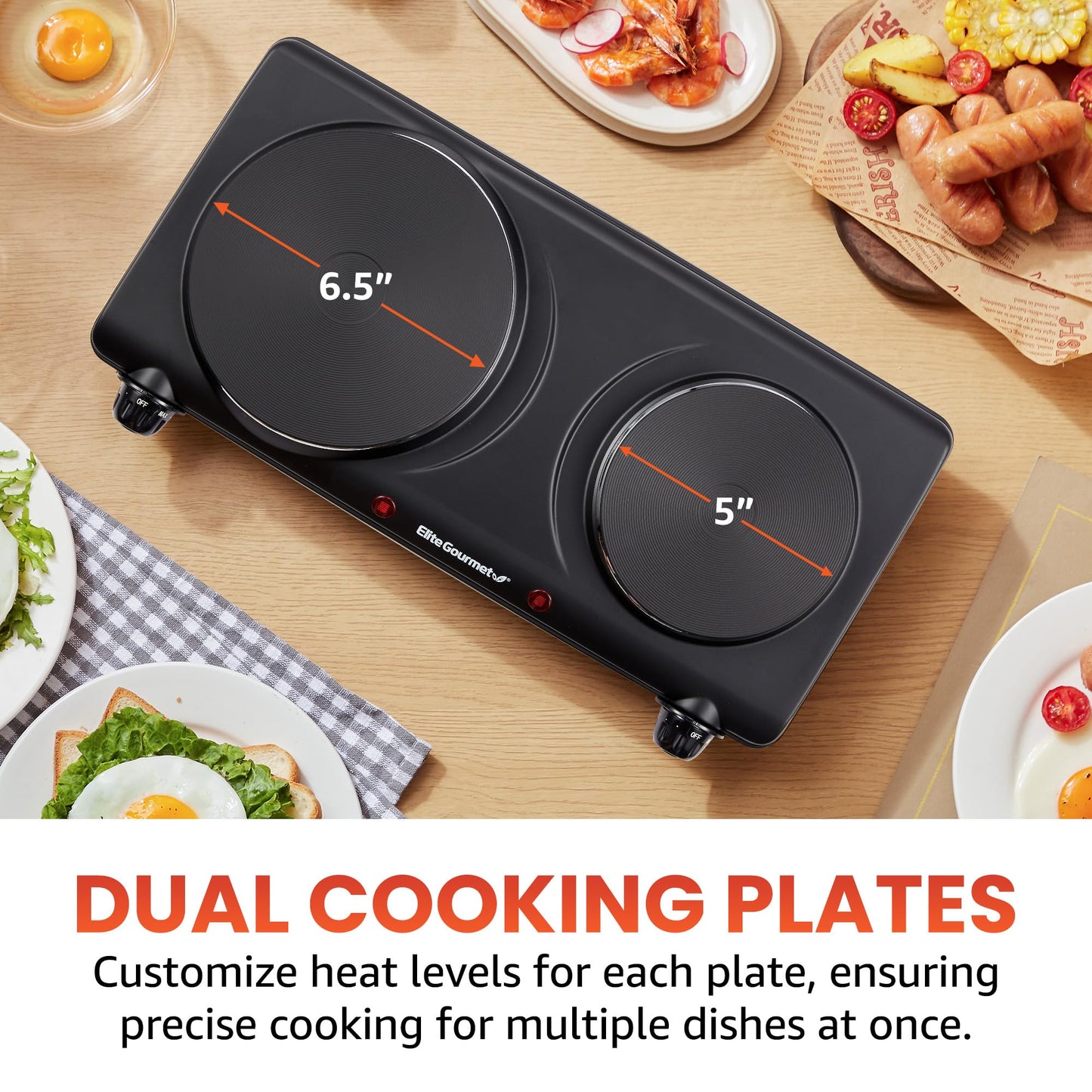 Electric Countertop Hot Plate Burner with Adjustable Temperature Control