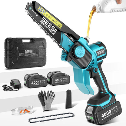 Cordless Mini Chainsaw for Outdoor Cutting & Garden Work