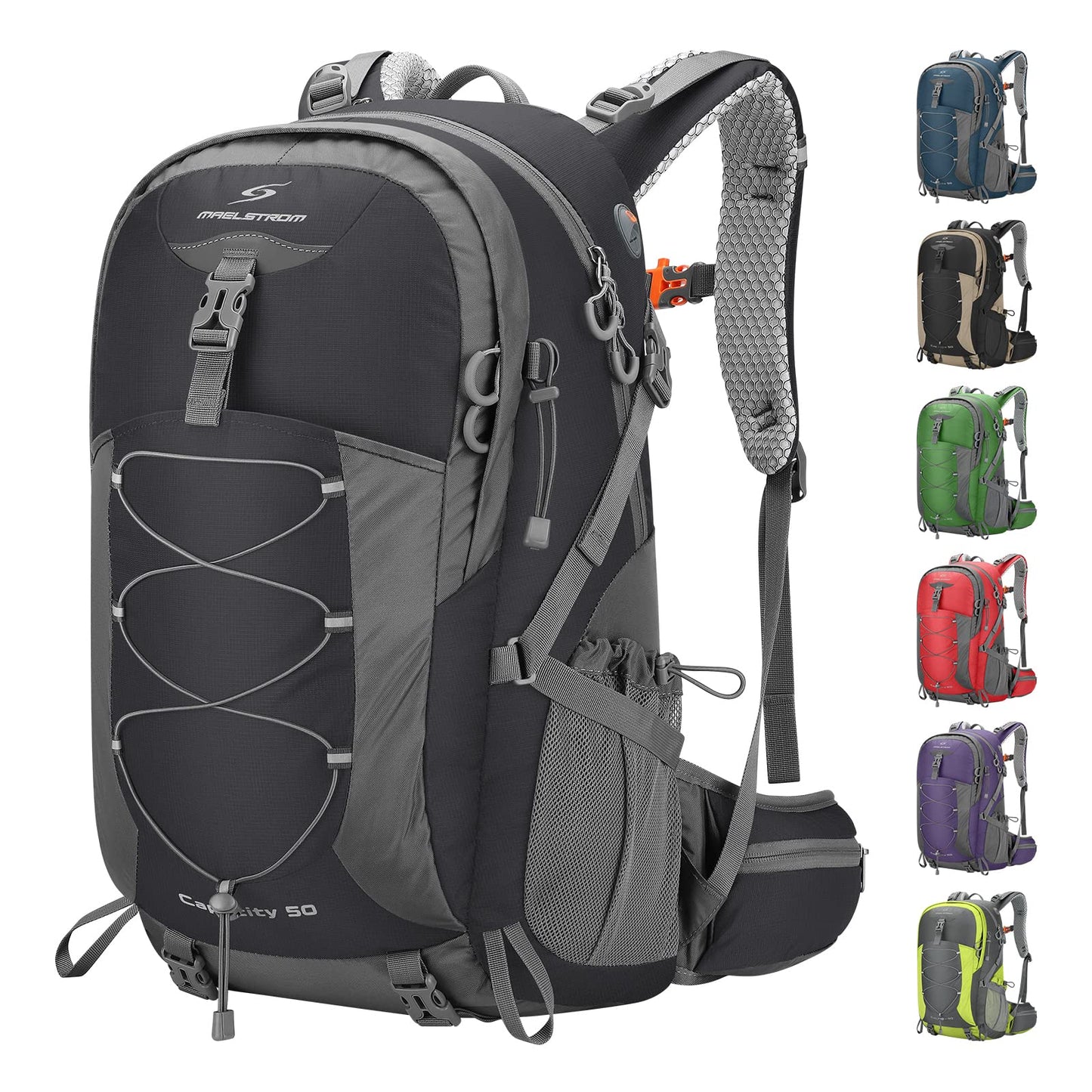 Waterproof Hiking Backpack with Rain Cover for Camping & Travel