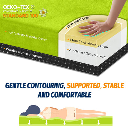 Memory Foam Camping Mattress Pad with Portable Roll-Up Design & Travel Bag