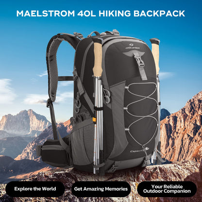 Waterproof Hiking Backpack with Rain Cover for Camping & Travel