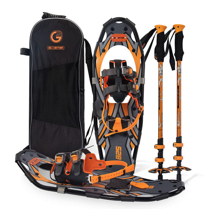 Lightweight Snowshoes Set with Trekking Poles & Carry Bag for Winter Hiking