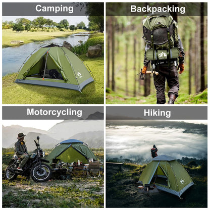 Lightweight Rainproof Backpacking Tent for 1–2 Person Camping & Hiking