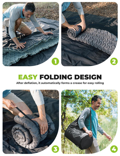 Self-Inflating Insulated Camping Sleeping Pad with High-Density Foam for 4-Season Use