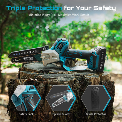 Cordless Mini Chainsaw for Outdoor Cutting & Garden Work