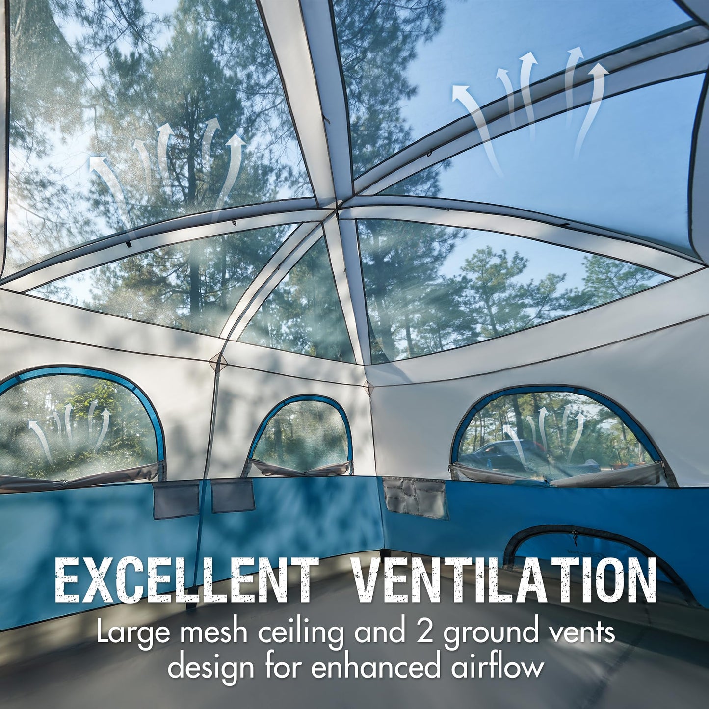 6–10 Person Family Camping Tent with Porch, Tall Interior & Ventilated Design