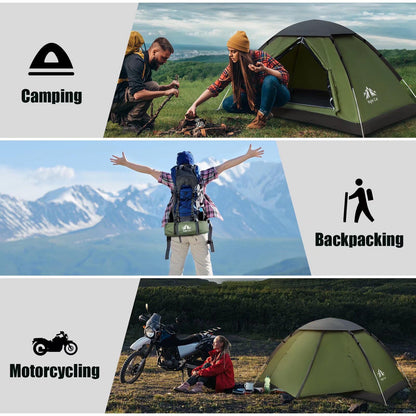 Lightweight Waterproof Backpacking Tent for 1–2 Person Camping & Hiking
