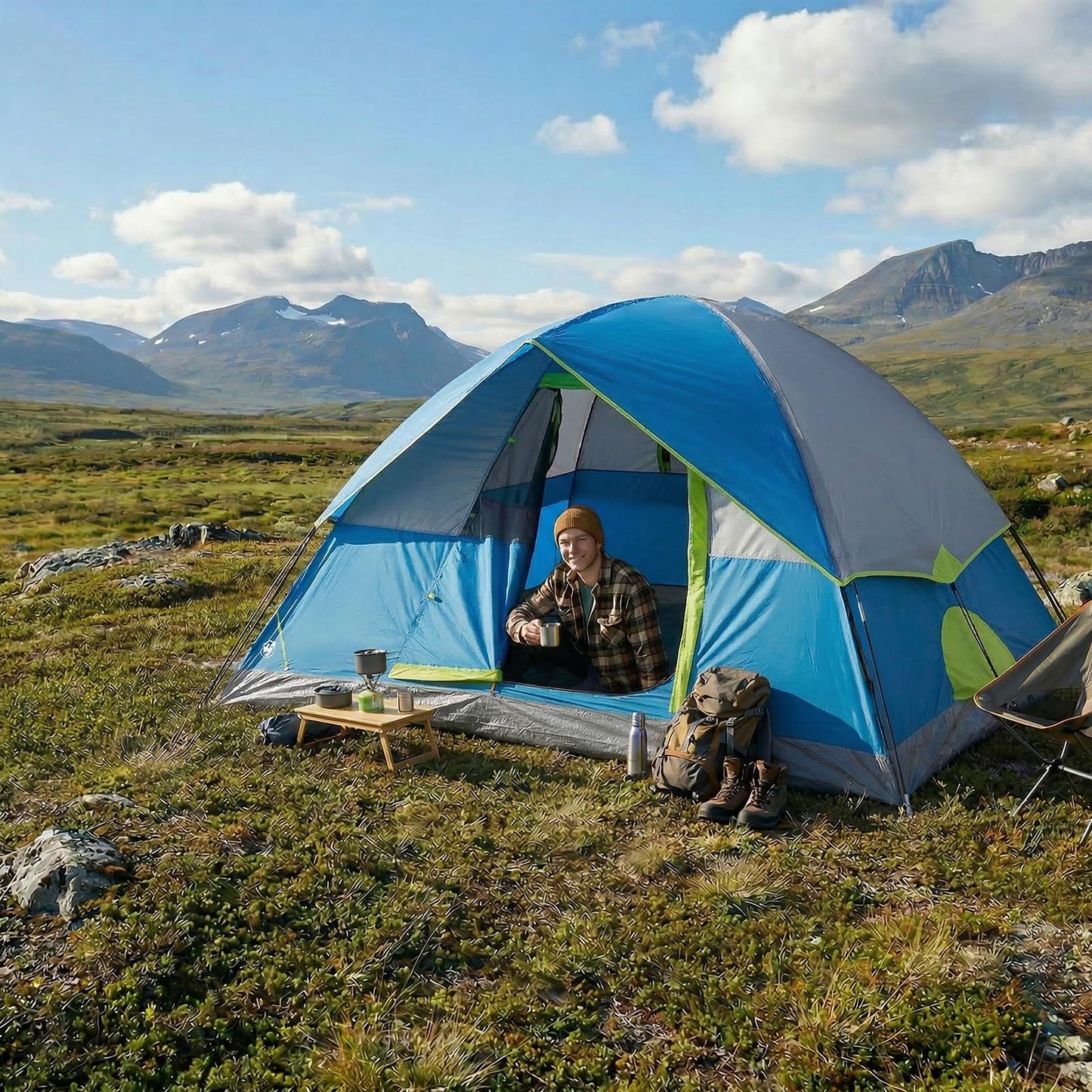 Waterproof Dome Camping Tent for 2–8 Person Family Outdoor & Hiking Use