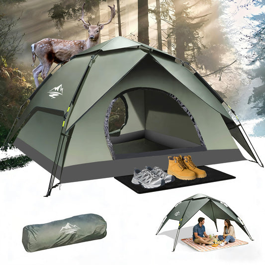 Instant Pop-Up Camping Tent for 2–4 Person with Rainfly & Waterproof Design