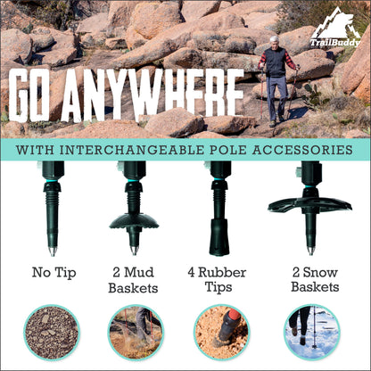 Lightweight Collapsible Trekking Poles for Hiking, Travel & Outdoor Support