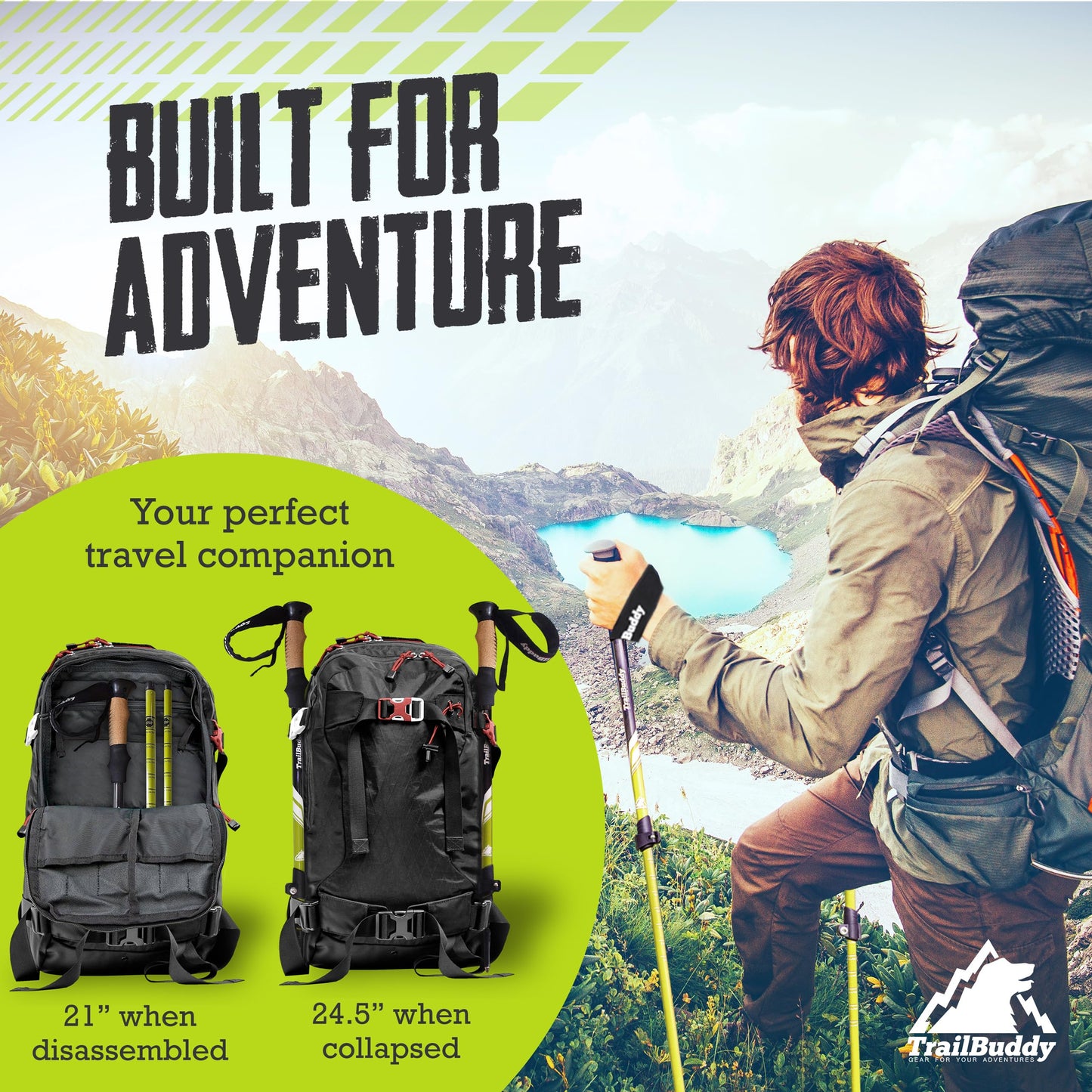 Lightweight Collapsible Trekking Poles for Hiking, Travel & Outdoor Support